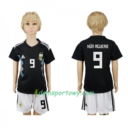 Koszulka Argentyna Kun Aguero 9 Dziecięcy Wyjazdowe Koszulki Piłkarskie Mistrzostwa Świata 2018